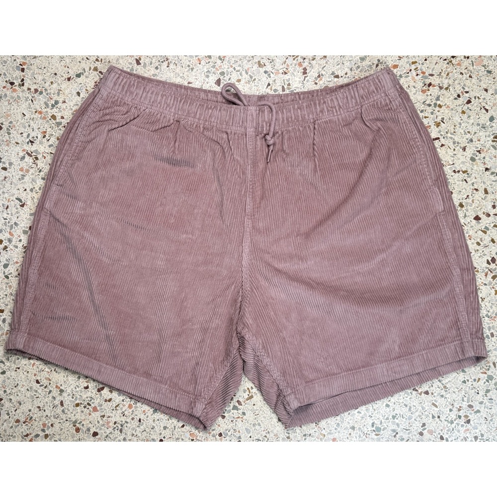 Obey Men's Pink Drawstring Waist Corduroy Slash Pocket Shorts Size XXL‎